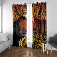 Melanesian Papua New Guinea Window Curtain Plumeria Bird of Paradise Tribal