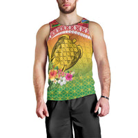 Melanesian Ni-Vanuatu Men Tank Top Sea Turtle with Sand Drawing Pattern