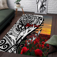 Personalised New Zealand Waitangi and ANZAC day Area Rug LT9 White - Polynesian Pride