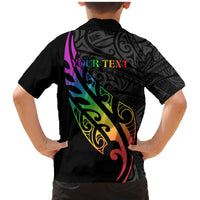 Personalised New Zealand Wellington Pride Family Matching Mermaid Dress and Hawaiian Shirt Maori Fern with Pride Flag 2024 LT9 - Polynesian Pride