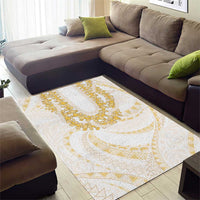 Aloha Lei Onaona Area Rug Beige Hawaiian Tribal Pattern