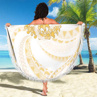 Aloha Lei Onaona Beach Blanket Beige Hawaiian Tribal Pattern