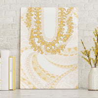 Aloha Lei Onaona Canvas Wall Art Beige Hawaiian Tribal Pattern
