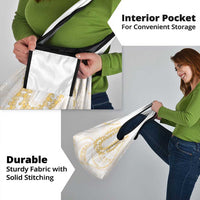 Aloha Lei Onaona Grocery Bag Beige Hawaiian Tribal Pattern