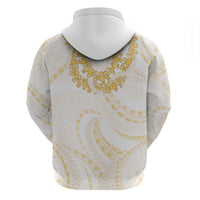 Aloha Lei Onaona Hoodie Beige Hawaiian Tribal Pattern