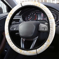 Aloha Lei Onaona Steering Wheel Cover Beige Hawaiian Tribal Pattern