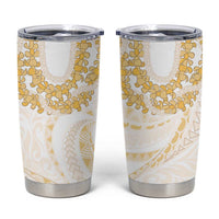 Aloha Lei Onaona Tumbler Cup Beige Hawaiian Tribal Pattern LT9 Beige - Polynesian Pride
