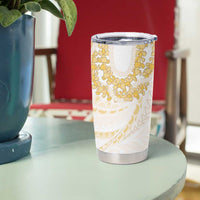 Aloha Lei Onaona Tumbler Cup Beige Hawaiian Tribal Pattern LT9 - Polynesian Pride