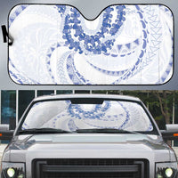 Aloha Lei Onaona Auto Sun Shade Navy Blue Hawaiian Tribal Pattern - Polynesian Pride