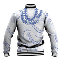 Aloha Lei Onaona Baseball Jacket Navy Blue Hawaiian Tribal Pattern