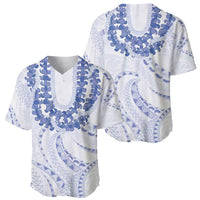 Aloha Lei Onaona Baseball Jersey Navy Blue Hawaiian Tribal Pattern