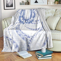 Aloha Lei Onaona Blanket Navy Blue Hawaiian Tribal Pattern