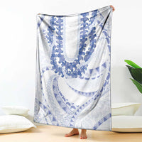 Aloha Lei Onaona Blanket Navy Blue Hawaiian Tribal Pattern