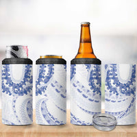 Aloha Lei Onaona 4 in 1 Can Cooler Tumbler Navy Blue Hawaiian Tribal Pattern
