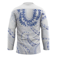 Aloha Lei Onaona Hockey Jersey Navy Blue Hawaiian Tribal Pattern LT9 - Polynesian Pride