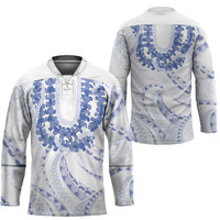 Aloha Lei Onaona Hockey Jersey Navy Blue Hawaiian Tribal Pattern LT9 - Polynesian Pride