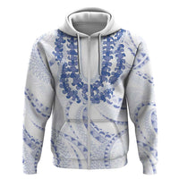 Aloha Lei Onaona Hoodie Navy Blue Hawaiian Tribal Pattern
