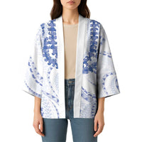 Aloha Lei Onaona Kimono Navy Blue Hawaiian Tribal Pattern - Polynesian Pride