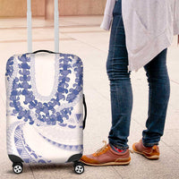 Aloha Lei Onaona Luggage Cover Navy Blue Hawaiian Tribal Pattern