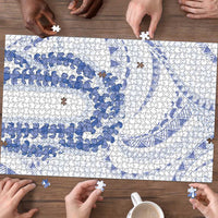 Aloha Lei Onaona Puzzle Navy Blue Hawaiian Tribal Pattern - Polynesian Pride