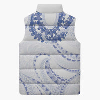Aloha Lei Onaona Sleeveless Puffer Jacket Navy Blue Hawaiian Tribal Pattern - Polynesian Pride