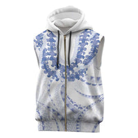 Aloha Lei Onaona Sleeveless Zip Hoodie Navy Blue Hawaiian Tribal Pattern LT9