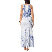 Aloha Lei Onaona Tank Maxi Dress Navy Blue Hawaiian Tribal Pattern