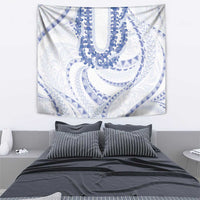 Aloha Lei Onaona Tapestry Navy Blue Hawaiian Tribal Pattern