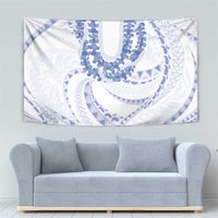 Aloha Lei Onaona Tapestry Navy Blue Hawaiian Tribal Pattern