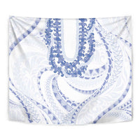 Aloha Lei Onaona Tapestry Navy Blue Hawaiian Tribal Pattern