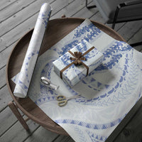 Aloha Lei Onaona Wrapping Paper Navy Blue Hawaiian Tribal Pattern - Polynesian Pride