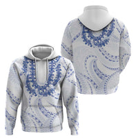 Aloha Lei Onaona Zip Hoodie Navy Blue Hawaiian Tribal Pattern