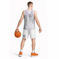 Aloha Lei Onaona Basketball Jersey Purple Hawaiian Tribal Pattern - Polynesian Pride