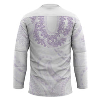 Aloha Lei Onaona Hockey Jersey Purple Hawaiian Tribal Pattern - Polynesian Pride