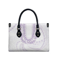 Aloha Lei Onaona Leather Bag Purple Hawaiian Tribal Pattern - Polynesian Pride