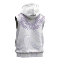 Aloha Lei Onaona Sleeveless Hoodie Purple Hawaiian Tribal Pattern - Polynesian Pride