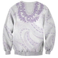 Aloha Lei Onaona Sweatshirt Purple Hawaiian Tribal Pattern LT9 - Polynesian Pride