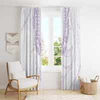 Aloha Lei Onaona Window Curtain Purple Hawaiian Tribal Pattern