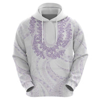 Aloha Lei Onaona Zip Hoodie Purple Hawaiian Tribal Pattern