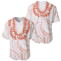 Aloha Lei Onaona Baseball Jersey Red Hawaiian Tribal Pattern