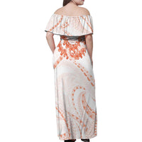 Aloha Lei Onaona Family Matching Off Shoulder Maxi Dress and Hawaiian Shirt Red Hawaiian Tribal Pattern