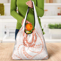 Aloha Lei Onaona Grocery Bag Red Hawaiian Tribal Pattern