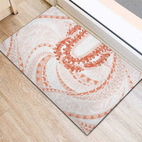 Aloha Lei Onaona Rubber Doormat Red Hawaiian Tribal Pattern