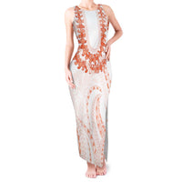 Aloha Lei Onaona Tank Maxi Dress Red Hawaiian Tribal Pattern