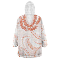 Aloha Lei Onaona Wearable Blanket Hoodie Red Hawaiian Tribal Pattern