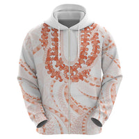 Aloha Lei Onaona Zip Hoodie Red Hawaiian Tribal Pattern