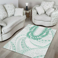 Aloha Lei Onaona Area Rug Sage Green Hawaiian Tribal Pattern