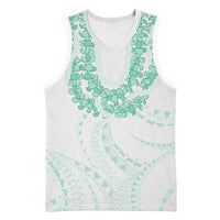 Aloha Lei Onaona Basketball Jersey Sage Green Hawaiian Tribal Pattern - Polynesian Pride