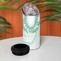 Aloha Lei Onaona 4 in 1 Can Cooler Tumbler Sage Green Hawaiian Tribal Pattern