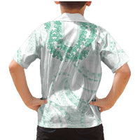 Aloha Lei Onaona Family Matching Mermaid Dress and Hawaiian Shirt Sage Green Hawaiian Tribal Pattern